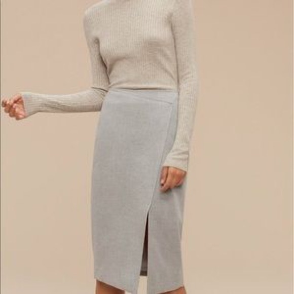 Babaton grey pencil skirt with slit euc 6 - Picture 1 of 7